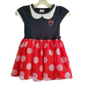 Disney Junior Minnie Black and Red Girls Dress